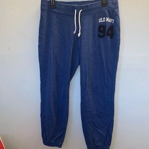Old Navy Blue Sweat Pants with White Drawstring
